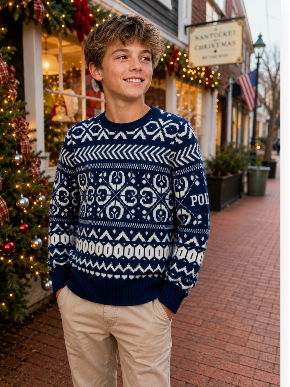 Polo Ralph Lauren Boys Fair Isle Wool Blend Sweater Christmas Holiday Winter
